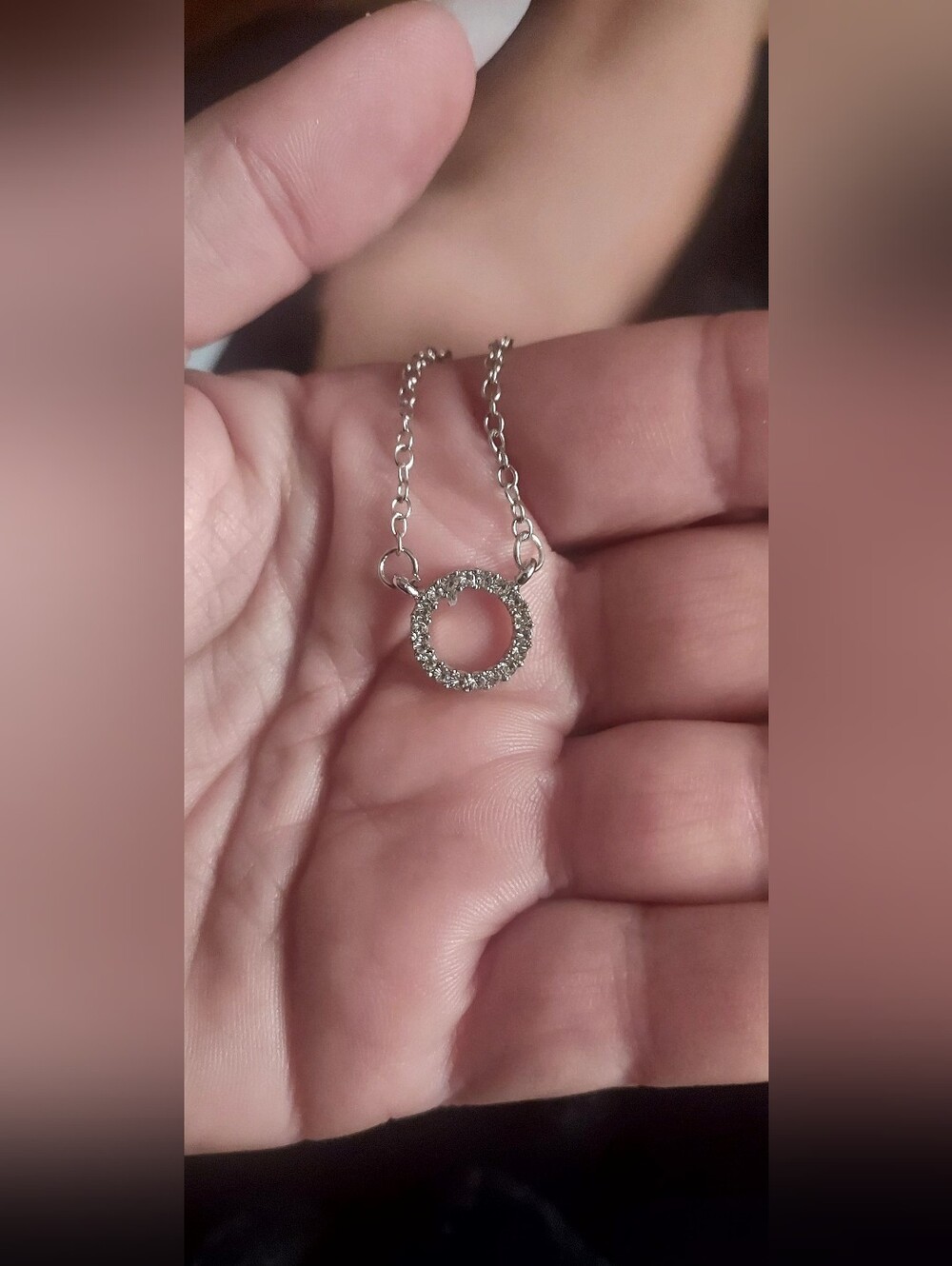 NWOT Silver Crystal Circle Pendant Necklace - Women Jewelry